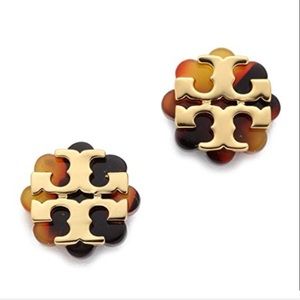 NWT - Tory Burch Tortoise Flower Resin Studs